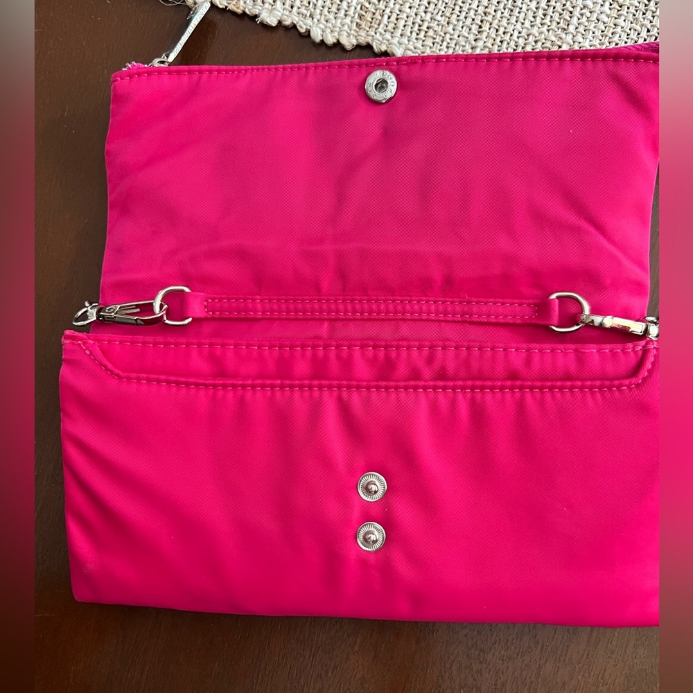 Laundry By Shelli Segal Fuchsia Clutch with Silver Chain - Picture 3 of 6